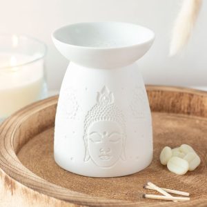Ceramic Buddha face-white